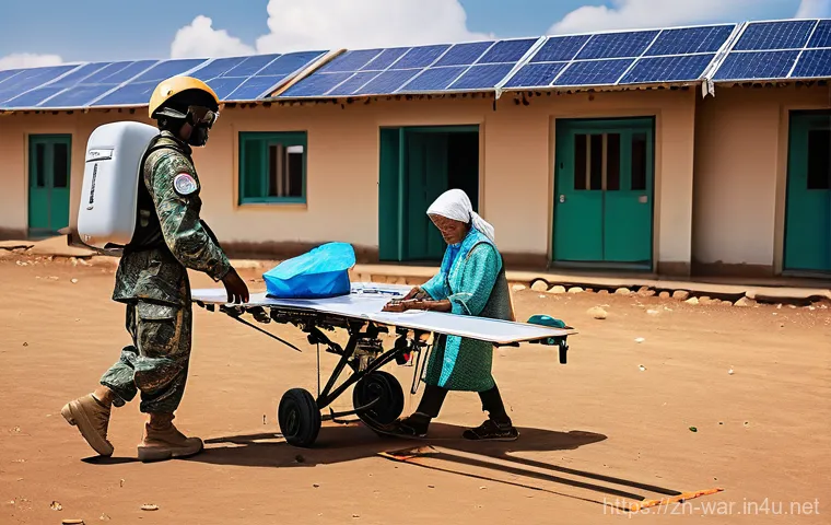 해외 파병 역사와 사례 - **Prompt 2: Modern Peacekeeping - A Bridge to Hope**
    "A multinational team of United Nations pea...