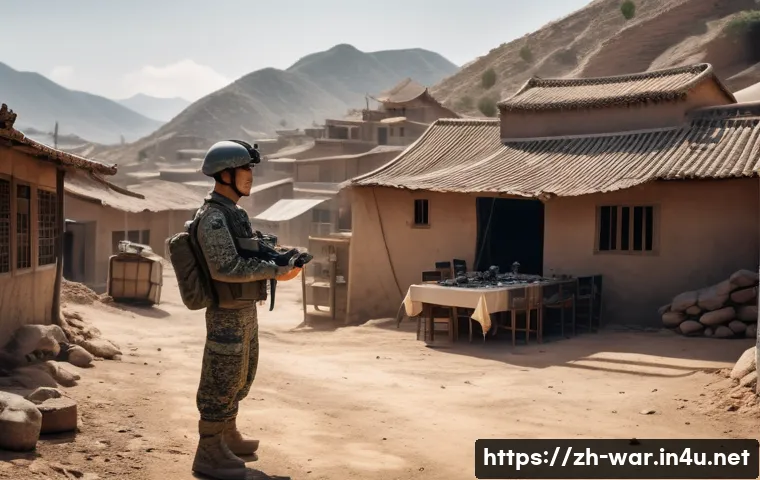 드론 전쟁 윤리 문제 - A detailed, realistic scene depicting a military drone operation in a remote, arid landscape, showin...